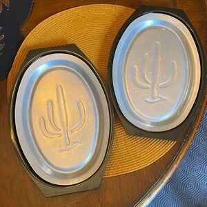 Nordic Ware Grilling Essentials Steak & Fajita Platter/Server Set of 2 Cactus